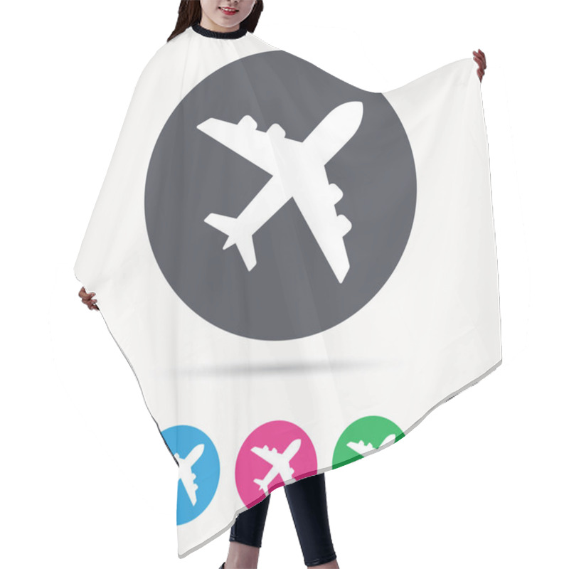 Personality  Plane Icon. Flight Transport Sign. Hair Cutting Cape