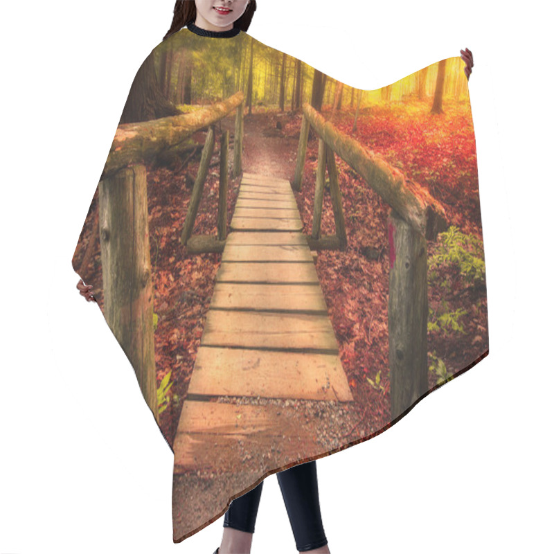 Personality  Footbridge In Golden Light Hair Cutting Cape