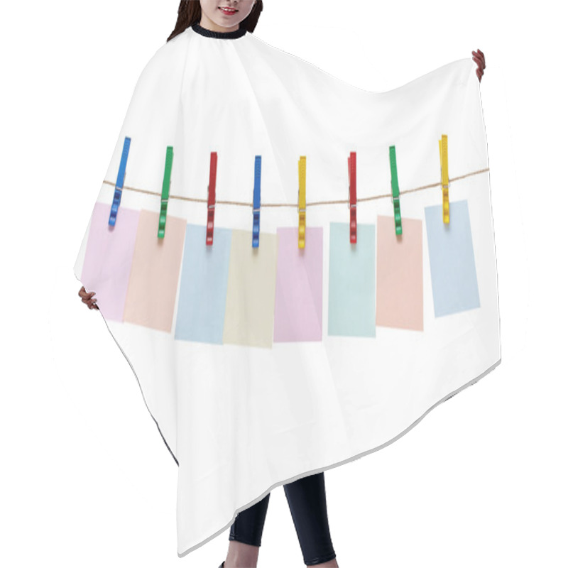 Personality  Clothes Peg And Note Paper On Clothes Line Rope Hair Cutting Cape