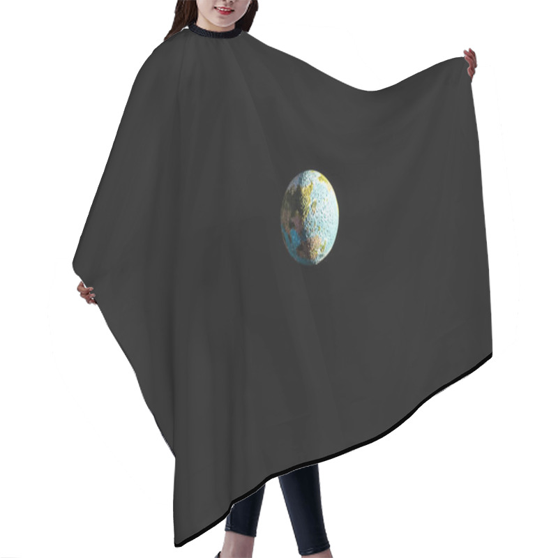 Personality  Planet Earth With Shadow In Space Isolated On Black Hair Cutting Cape