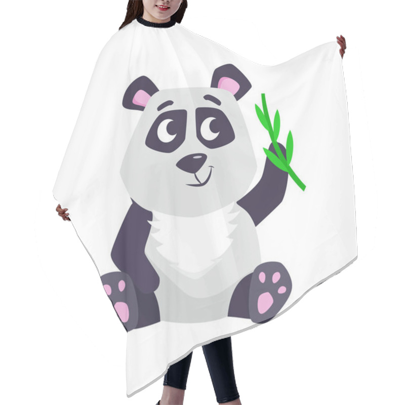 Personality  Cute Cartoon Panda Vector Illustration. Hair Cutting Cape