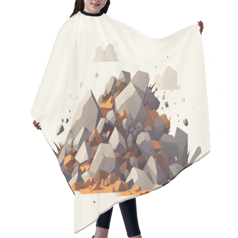 Personality  Rubble Heap Vector Flat Minimalistic Isolated Illustration Hair Cutting Cape