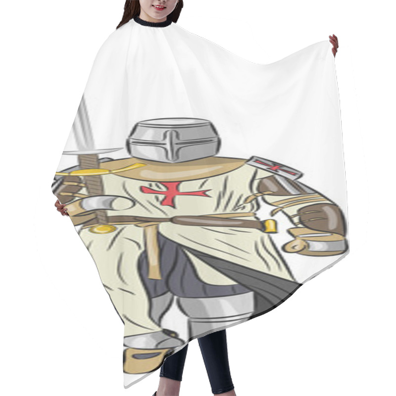 Personality  Vector Medieval Knight Hair Cutting Cape