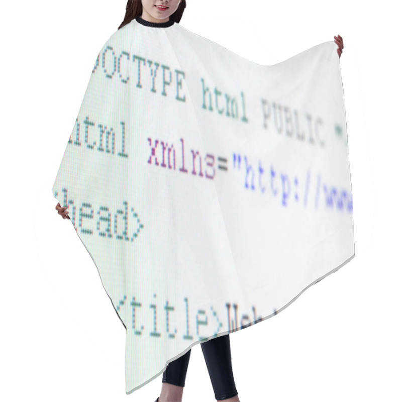 Personality  Close Up Of Html Code Hair Cutting Cape