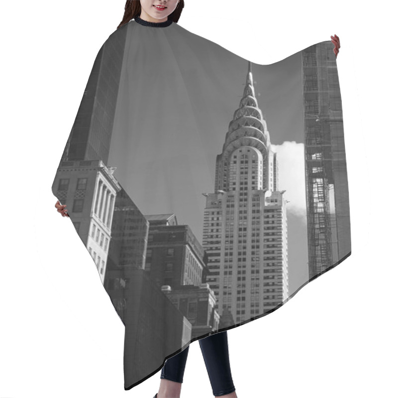 Personality  Crysler Building New York City In Black And White Hair Cutting Cape