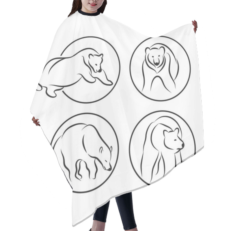 Personality  Bear Icon. Vector Concept Illustration For Design. Hair Cutting Cape