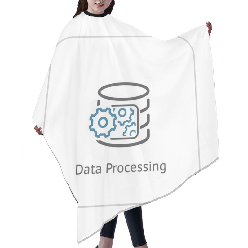 Personality  Data Processing Icon. Flat Design. Hair Cutting Cape