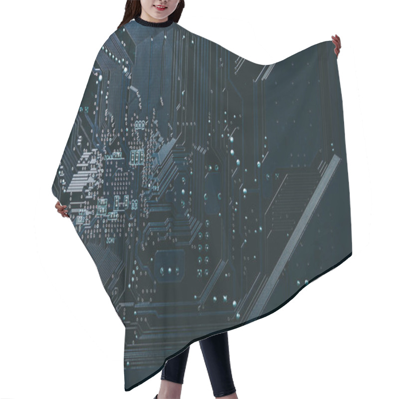 Personality  Computer Digital Electronic Circuit For Technology Dark Pattern Background Hair Cutting Cape