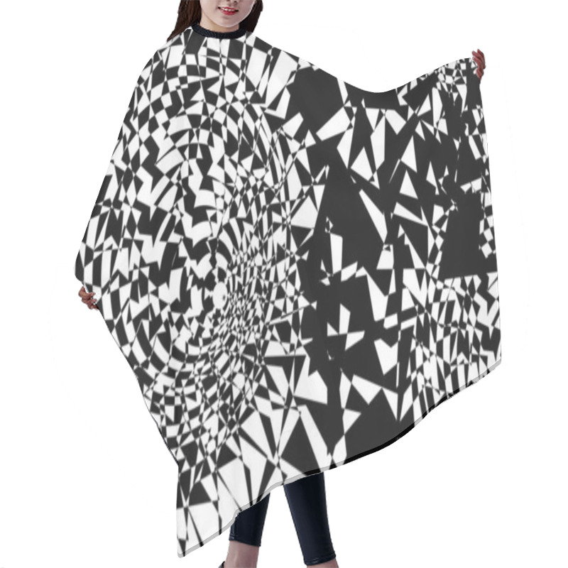 Personality  Black And White Abstract Ribbed Background In The Style Of Pop Art, Wallpaper With The Hypnotic Creative Design Concept  Hair Cutting Cape