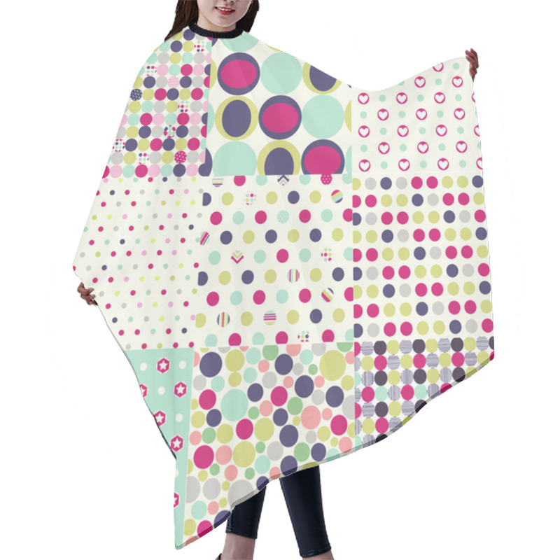 Personality  Seamless Patterns, Polka Dot Set Hair Cutting Cape