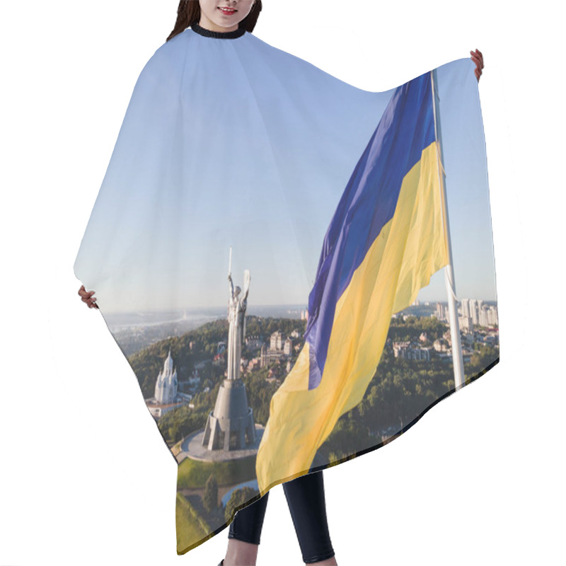 Personality  Kyiv - National Flag Of Ukraine. Aerial View. Kiev Hair Cutting Cape