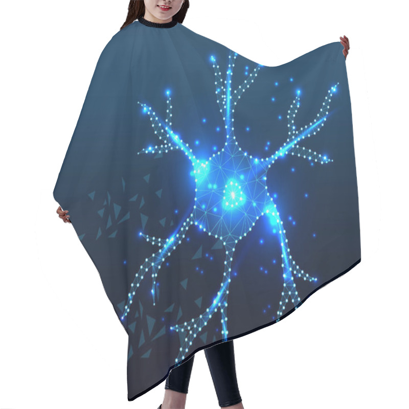 Personality  Neuron, Star, Polygon, Blue 1 Hair Cutting Cape