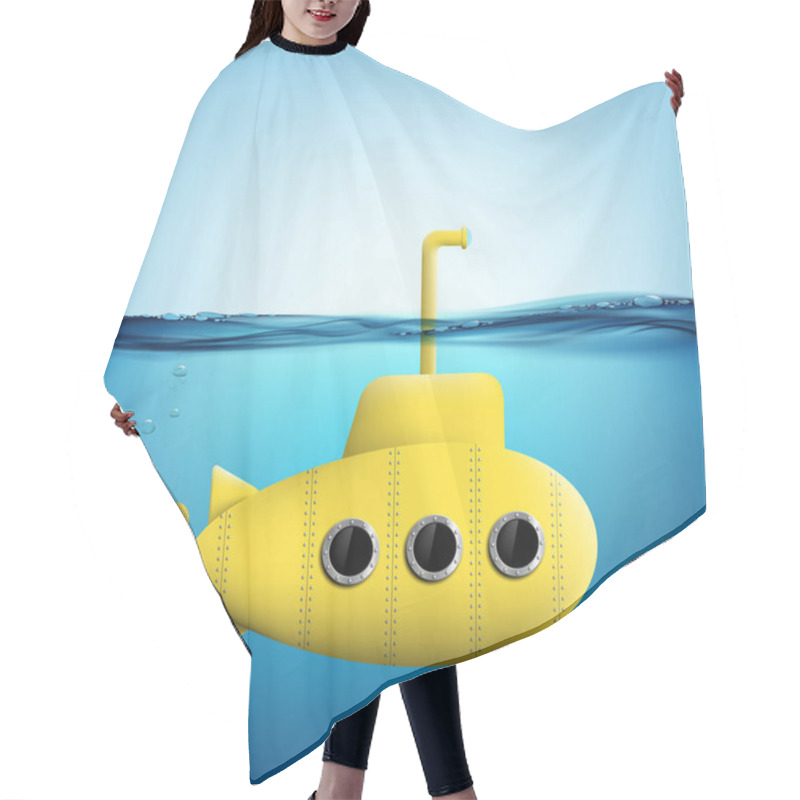 Personality  Submarine With Periscope Underwater Hair Cutting Cape