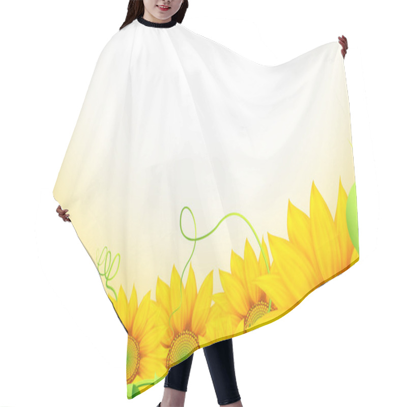 Personality  Sunflower Background Hair Cutting Cape