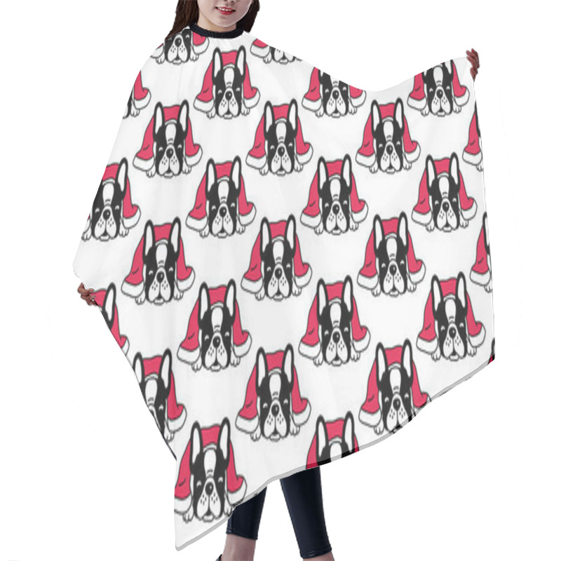 Personality  Dog Seamless Pattern French Bulldog Vector Sleeping Blanket Christmas Cartoon Illustration Scarf Isolated Tile Background Repeat Wallpaper Hair Cutting Cape