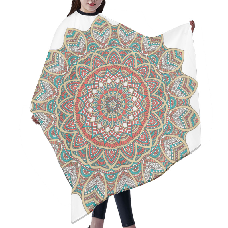 Personality  Mandala. Round Ornament Pattern Hair Cutting Cape