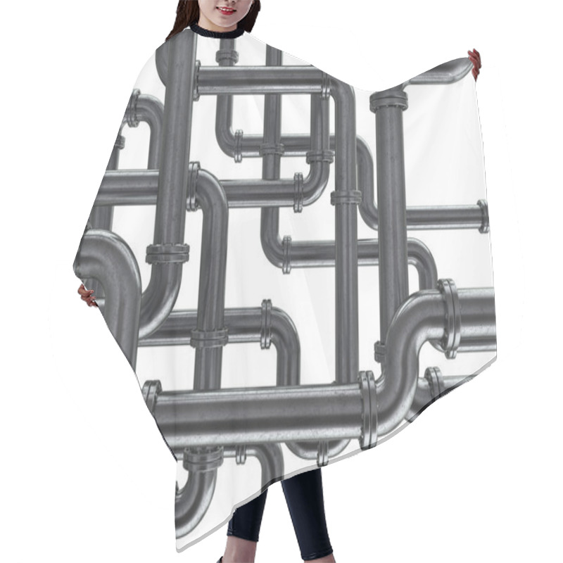 Personality  Illustration Of Steel Pipes  Hair Cutting Cape