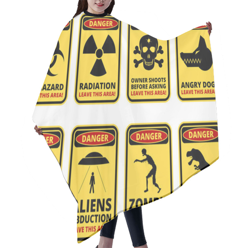 Personality  Danger Sign Vector Hair Cutting Cape