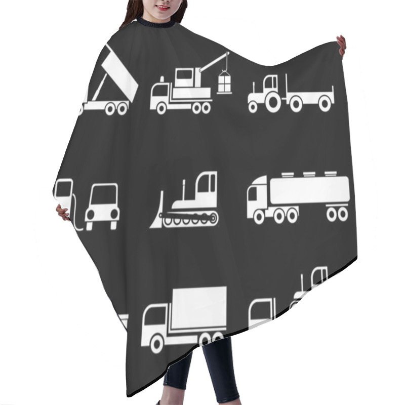 Personality  Trucks - Vector Icons Hair Cutting Cape