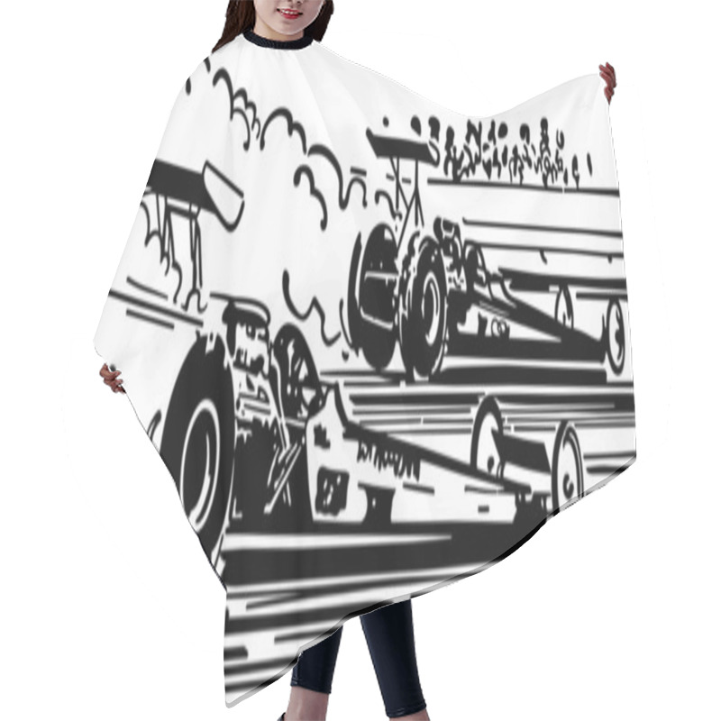 Personality  Drag Racing Hair Cutting Cape