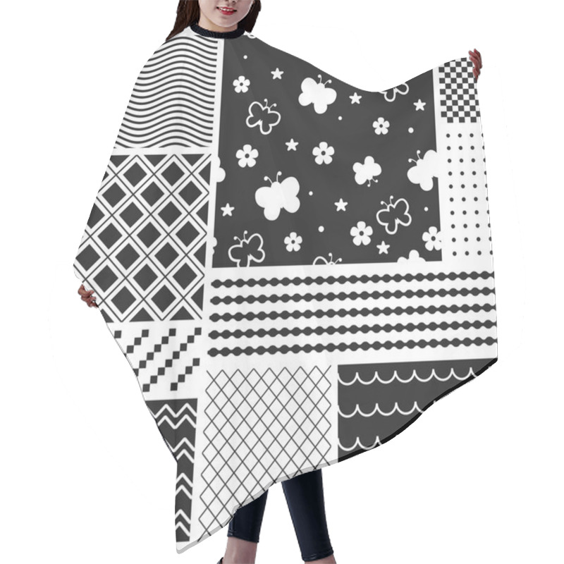 Personality  Absract Seamless Patterns Set Hair Cutting Cape