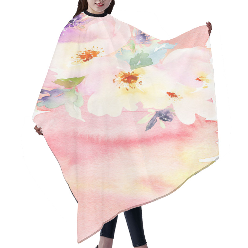 Personality  Greeting Card With Flowers. Hair Cutting Cape