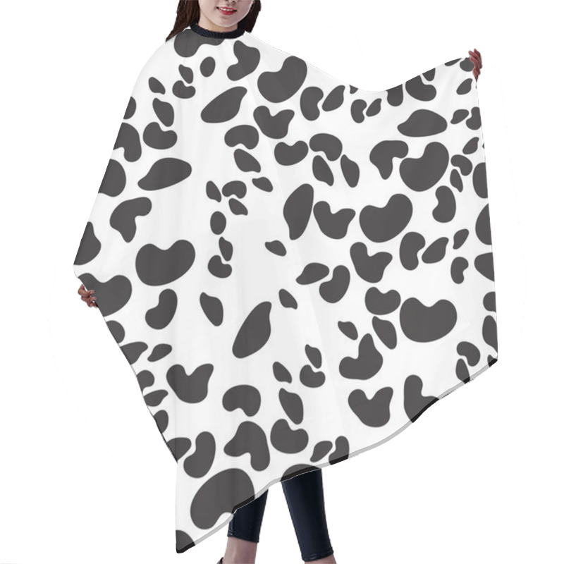 Personality  Vector Hand-painted Seamless Pattern With Cheetah, Leopard Dots, Hair Cutting Cape