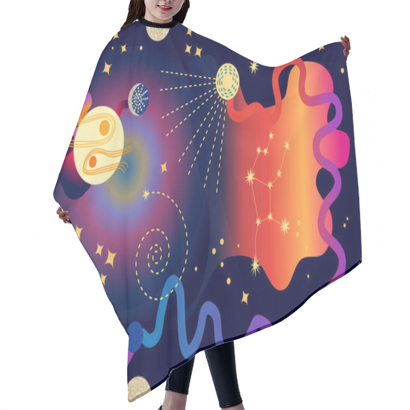 Personality  Abstract Cosmic Background.  Hair Cutting Cape