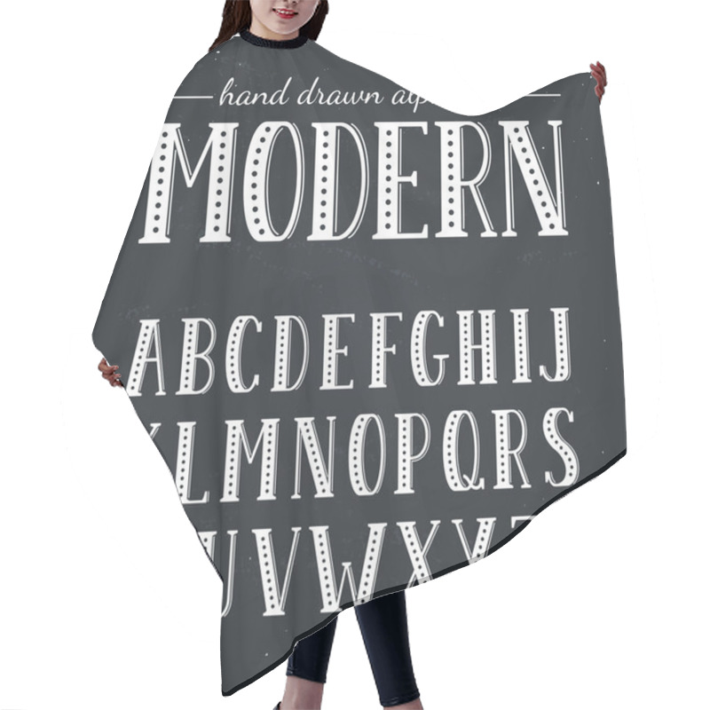 Personality  Modern Hand Drawn Alphabet Hair Cutting Cape