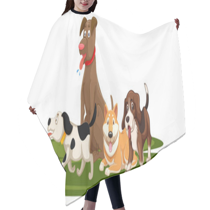 Personality  A Set Of Dog Illustration Hair Cutting Cape