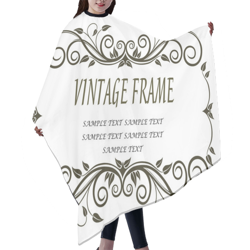 Personality  Vinatge Frame With Curlicues And Swirls Hair Cutting Cape