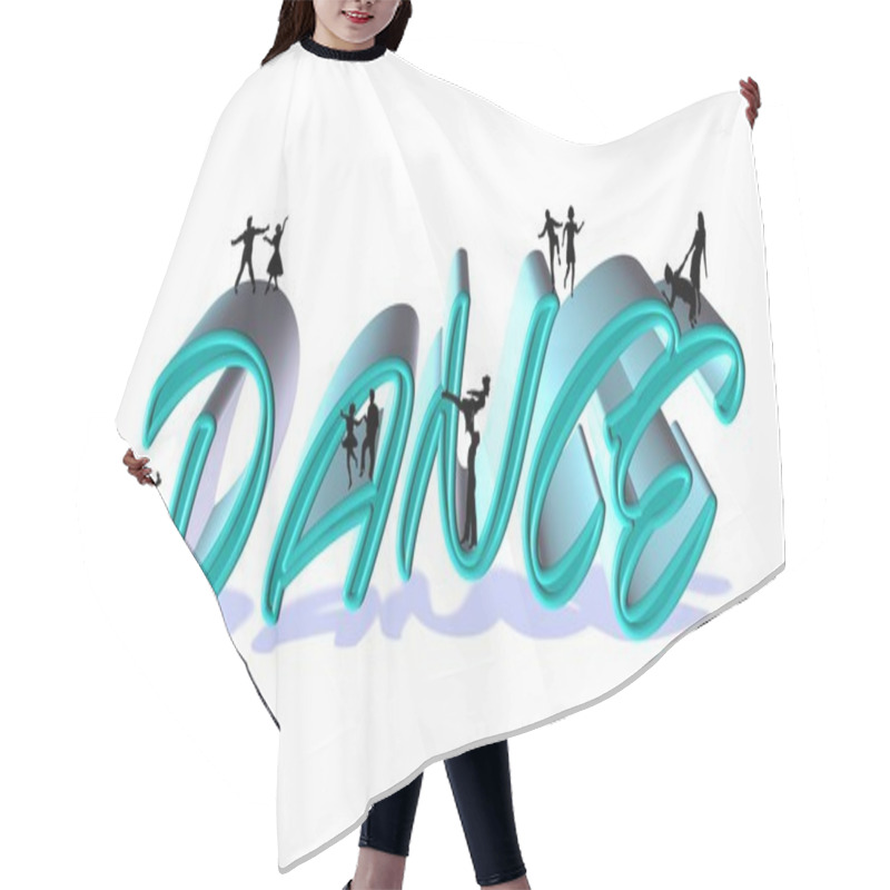 Personality  3d Dance Concept Over White Hair Cutting Cape