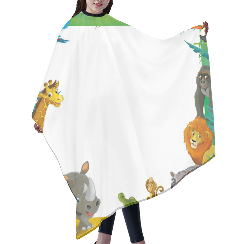 Personality  Cartoon Safari- Frame - Border Hair Cutting Cape