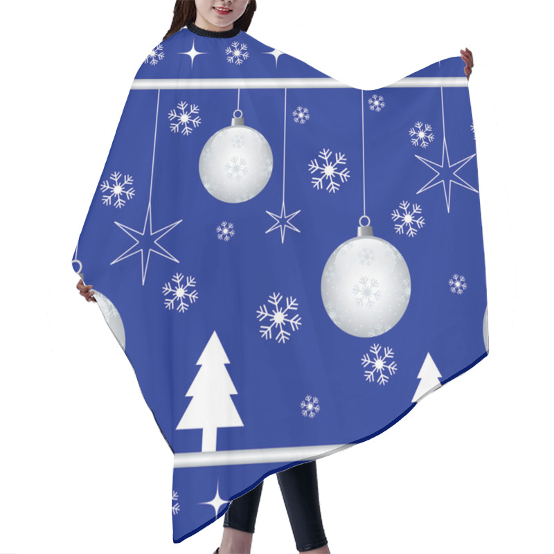 Personality  Christmas Seamless Pattern Hair Cutting Cape