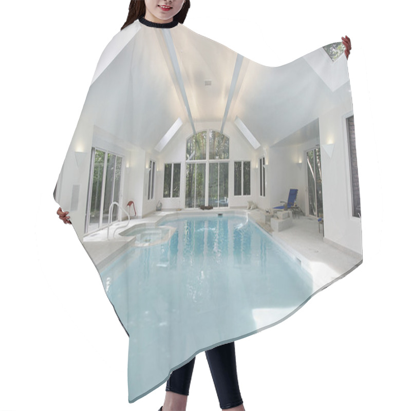 Personality  Large Swimming Pool In Luxury Home Hair Cutting Cape