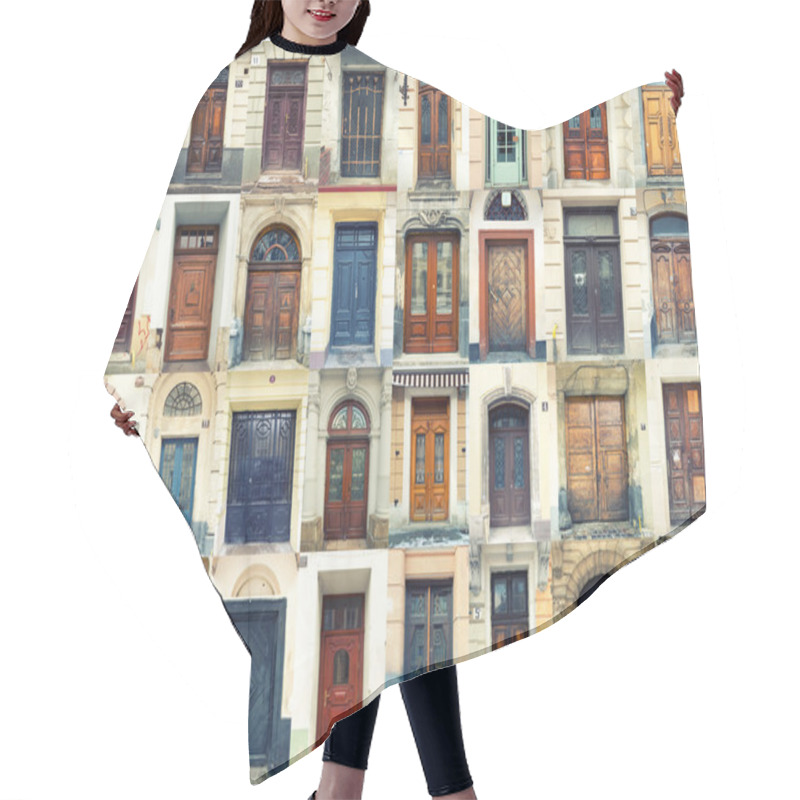 Personality  Collection Of Old Doors Hair Cutting Cape