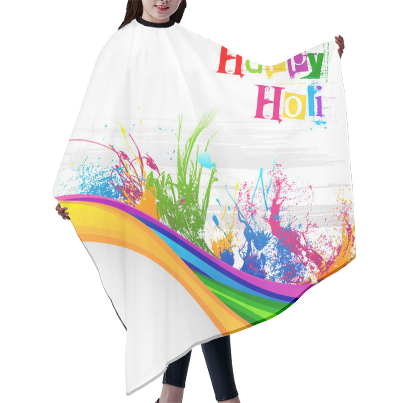 Personality  Holi Festival Background Design Hair Cutting Cape