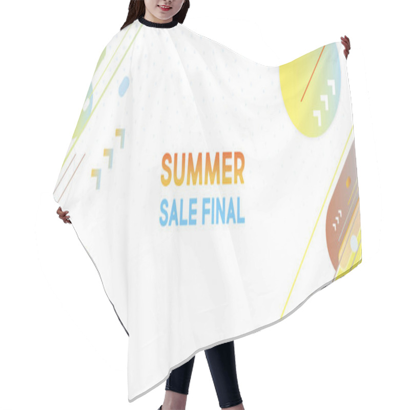 Personality  Blue And Orange Lines And Points White Background. Banner Summer Ecology Poster Triangle Vector Futuristic Light Minimal Geometric Hair Cutting Cape