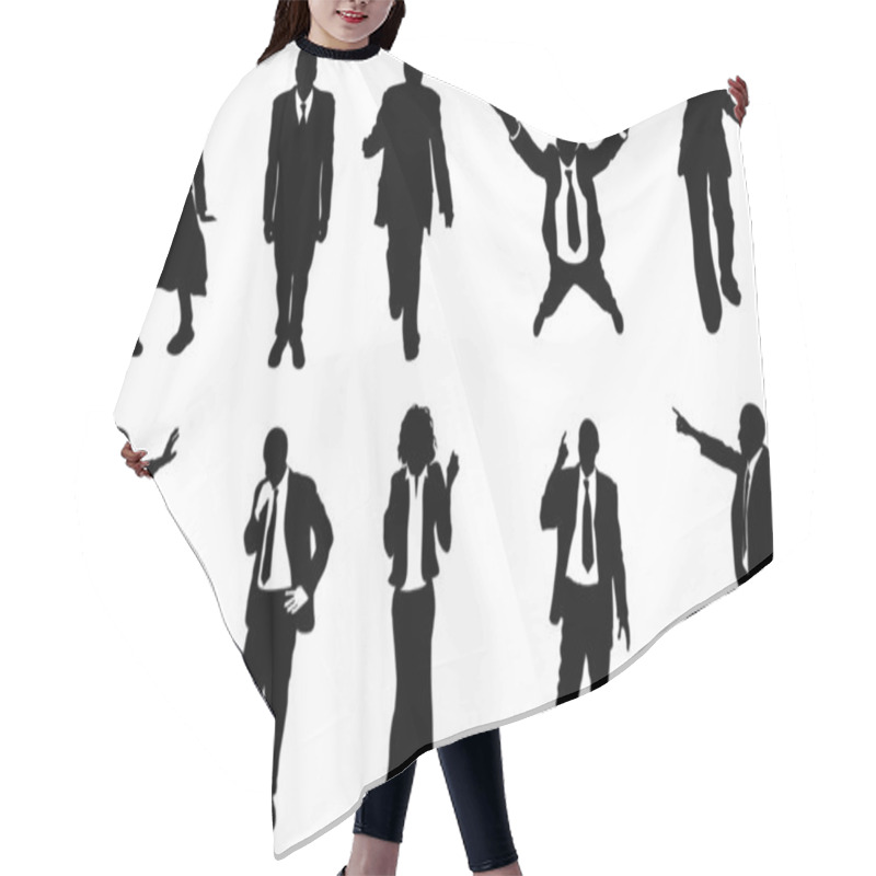 Personality  Concept Busniess Silhouettes Hair Cutting Cape