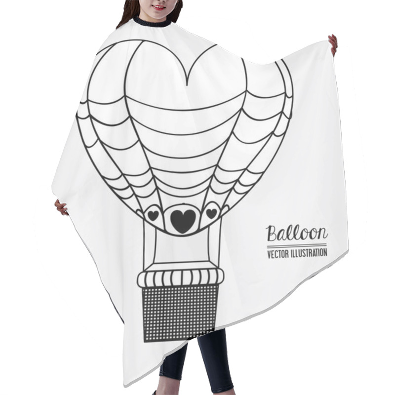 Personality  Air Balloon, Desing, Vector Illustration. Hair Cutting Cape