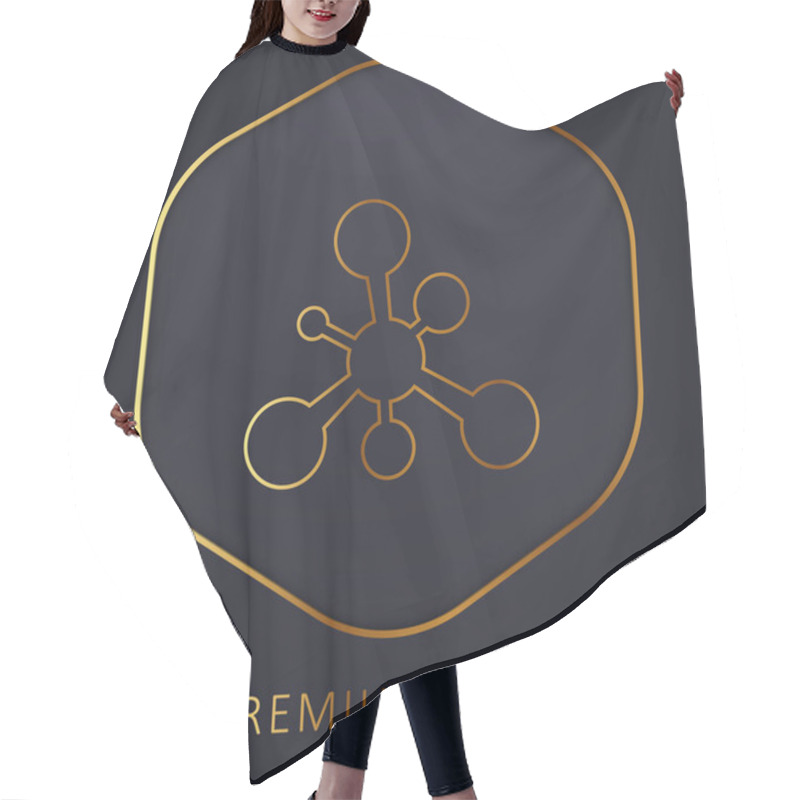 Personality  Balls And Lines Black Shape Golden Line Premium Logo Or Icon Hair Cutting Cape