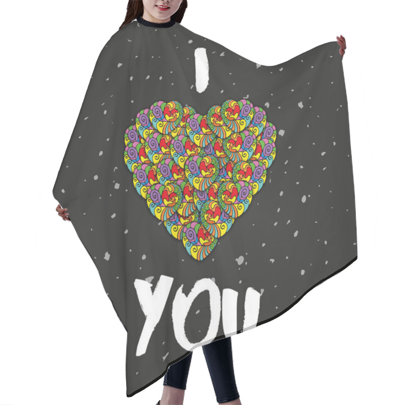 Personality  Hand-drawn Typographic Poster With Hearts Hair Cutting Cape