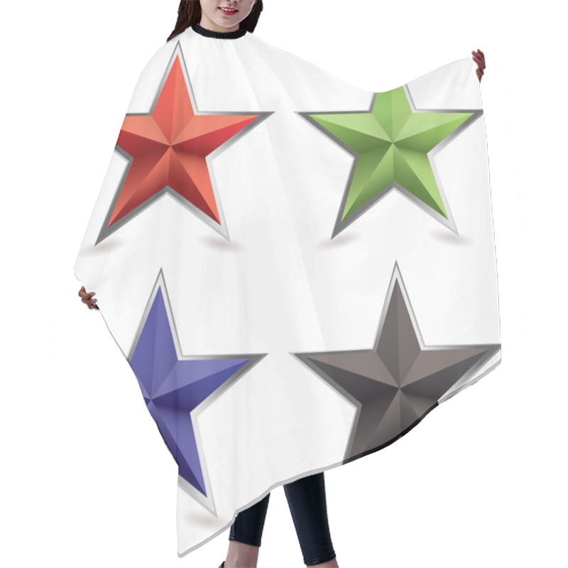 Personality  Metal Bevel Star Shape Hair Cutting Cape