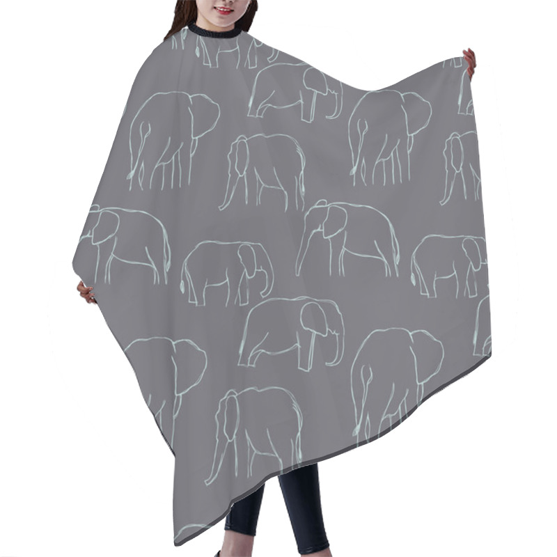 Personality  Vector Elephants Seamless Pattern Background. Hair Cutting Cape