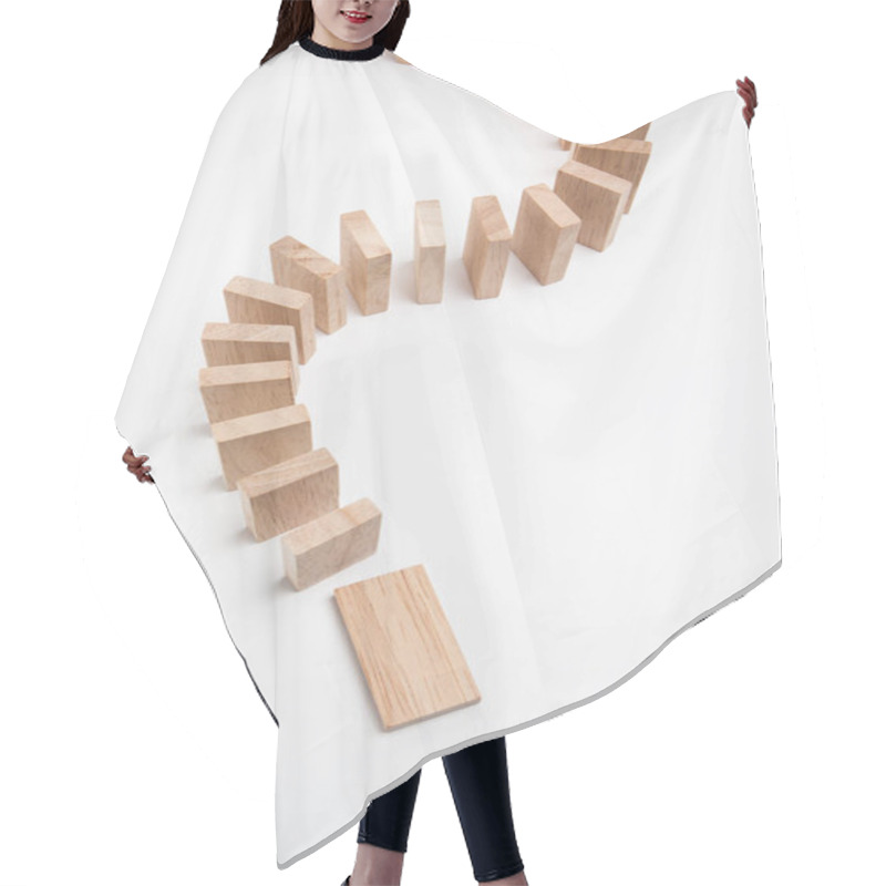 Personality  Domino Effect - Row Of White Dominoes On White Background Hair Cutting Cape