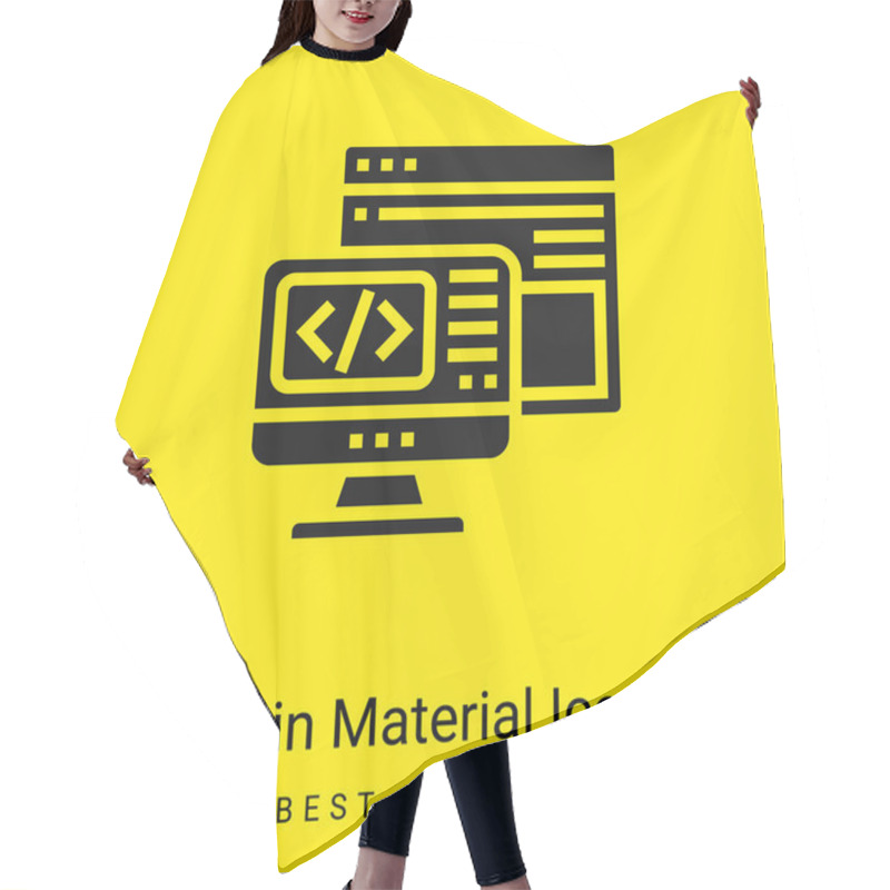 Personality  Backend Minimal Bright Yellow Material Icon Hair Cutting Cape