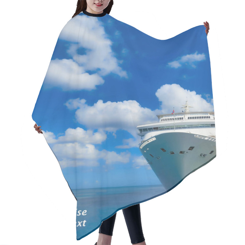 Personality  Cruise Ship In Open Water - Front View Hair Cutting Cape