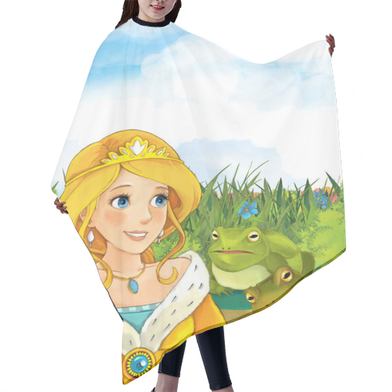 Personality  Princess In The Nature With Frogs Hair Cutting Cape