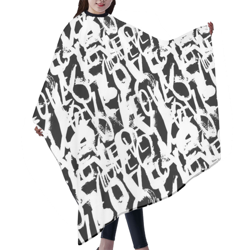 Personality  Pattern With Hand Painted Words Love Hair Cutting Cape