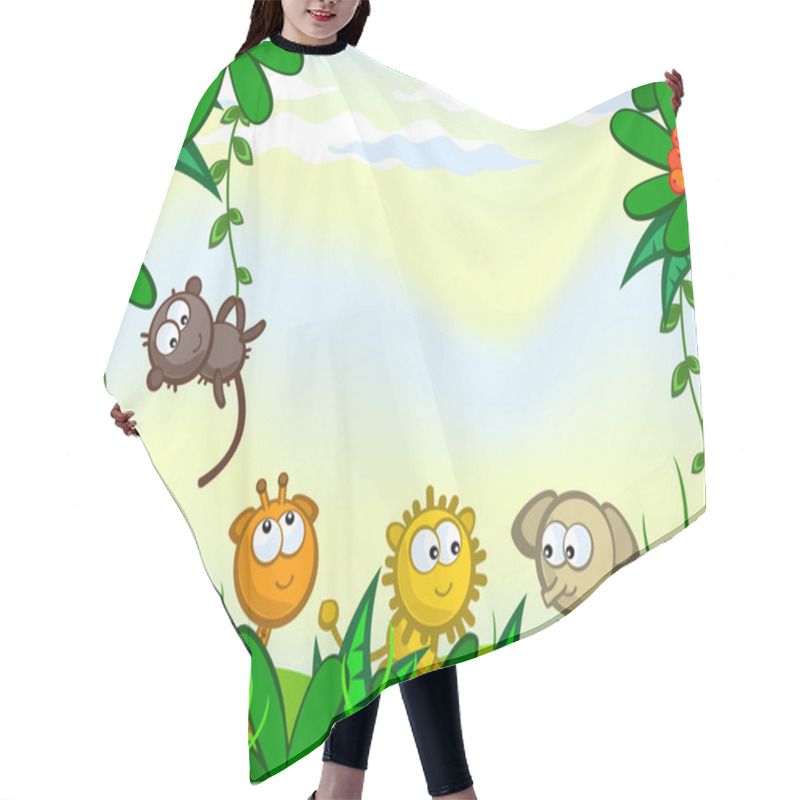 Personality  Comical Jungle Background Hair Cutting Cape